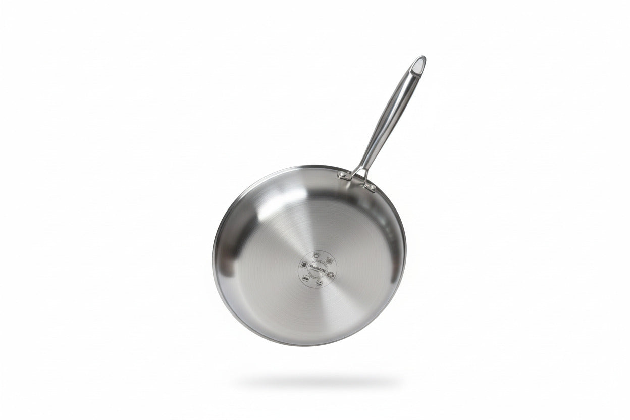 Poêle 24 cm Klaus inox Triply – Nid d’abeille