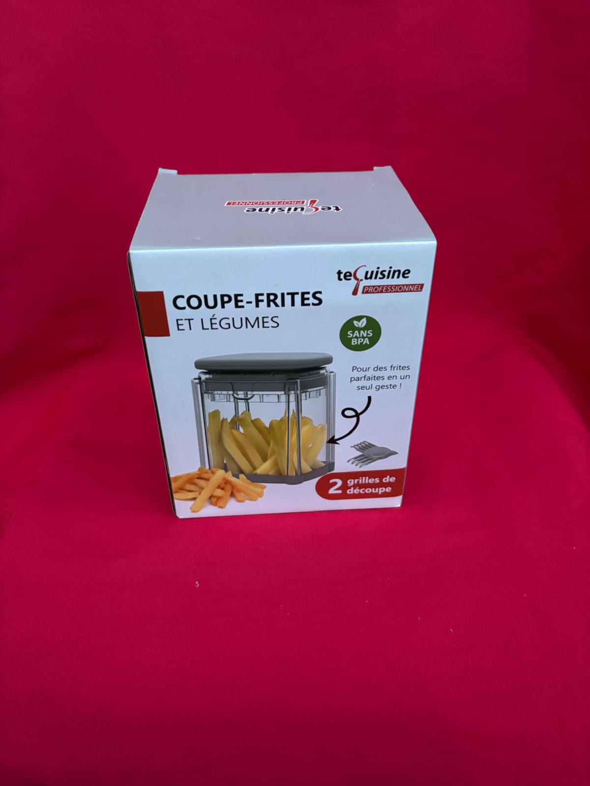 Coupe Frites et Légumes TE Cuisine Professionnel – Lame Inox – 2 Grilles de Coupe – Sans BPA