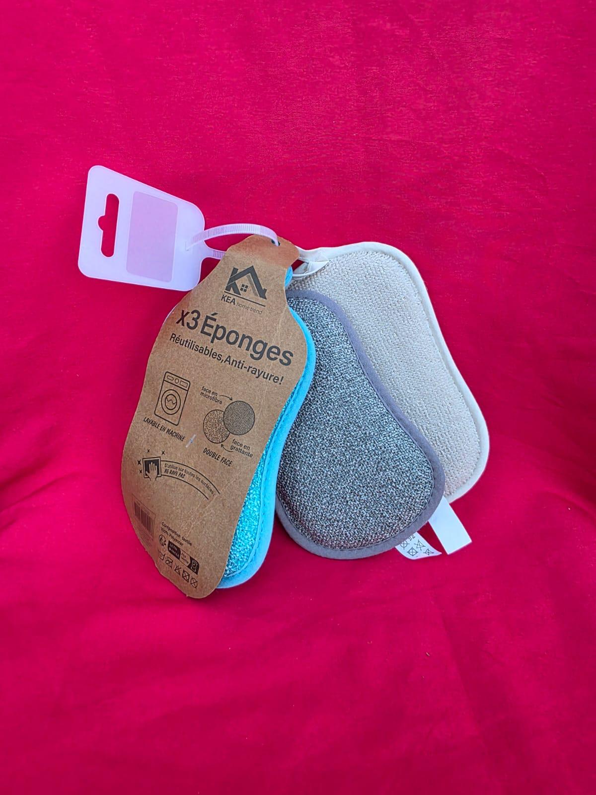 Lot de 3 éponges réutilisables    double face – Kea Home Trend